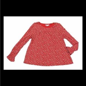 Boden Red Floral Stretch Top Size US 10